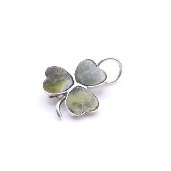 Antique Connemara Marble Shamrock Pendant