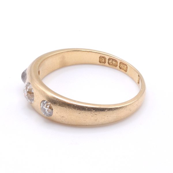 Victorian Diamond Three Stone Gypsy Ring - Image 3