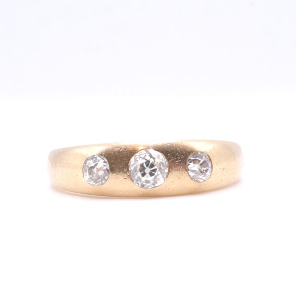 Victorian Diamond Three Stone Gypsy Ring - Image 2