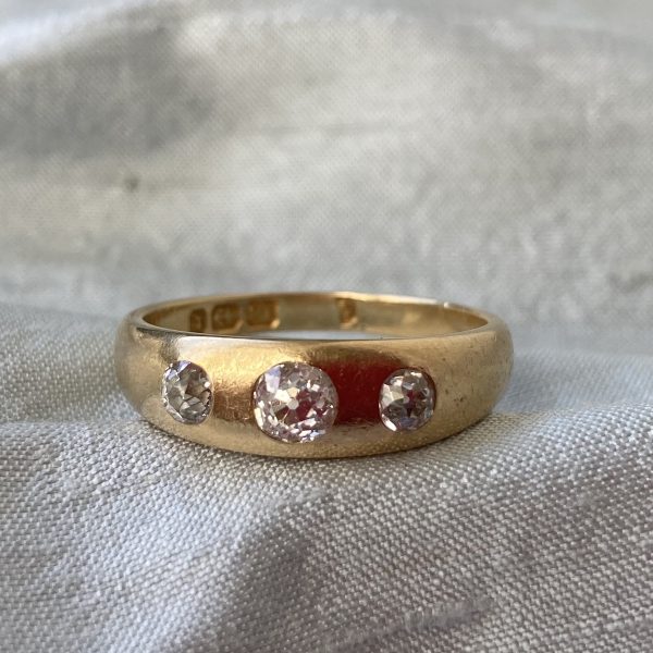 Victorian Diamond Three Stone Gypsy Ring - Image 6