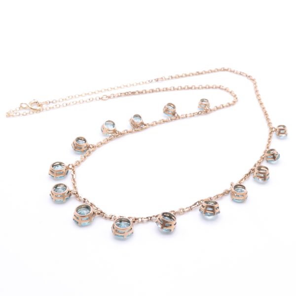 Art Deco Blue Zircon Fringe Necklace - Image 5